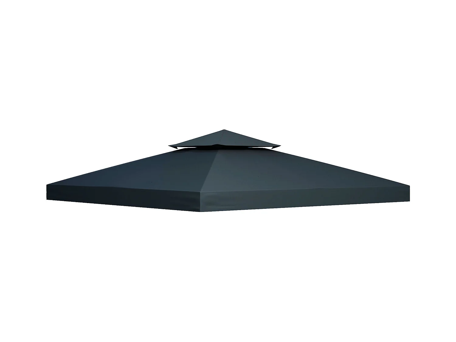 Housse de remplacement pour pavillon 3x3m, toit en polyester, protection UV, gris (300x300x18 cm)