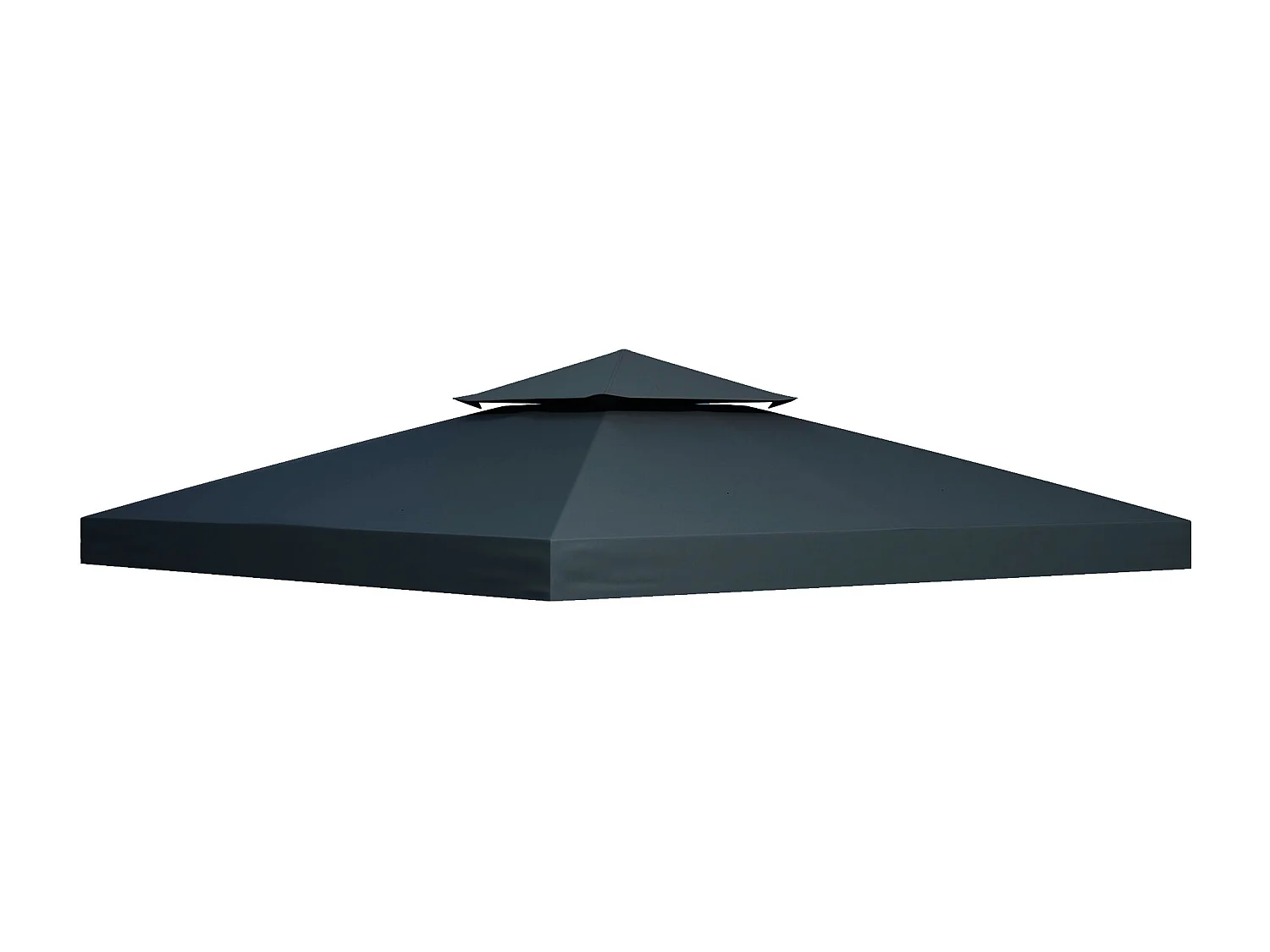 Housse de remplacement pour pavillon 3x3m, toit en polyester, protection UV, gris (300x300x18 cm)