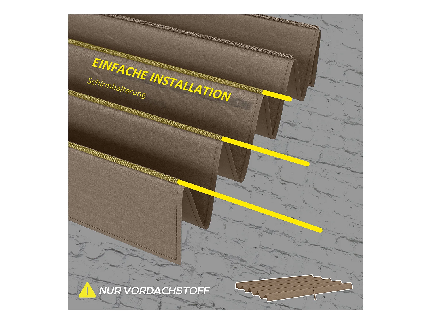 Toit de remplacement pour pergola, polyester, café (286x245x23 cm)