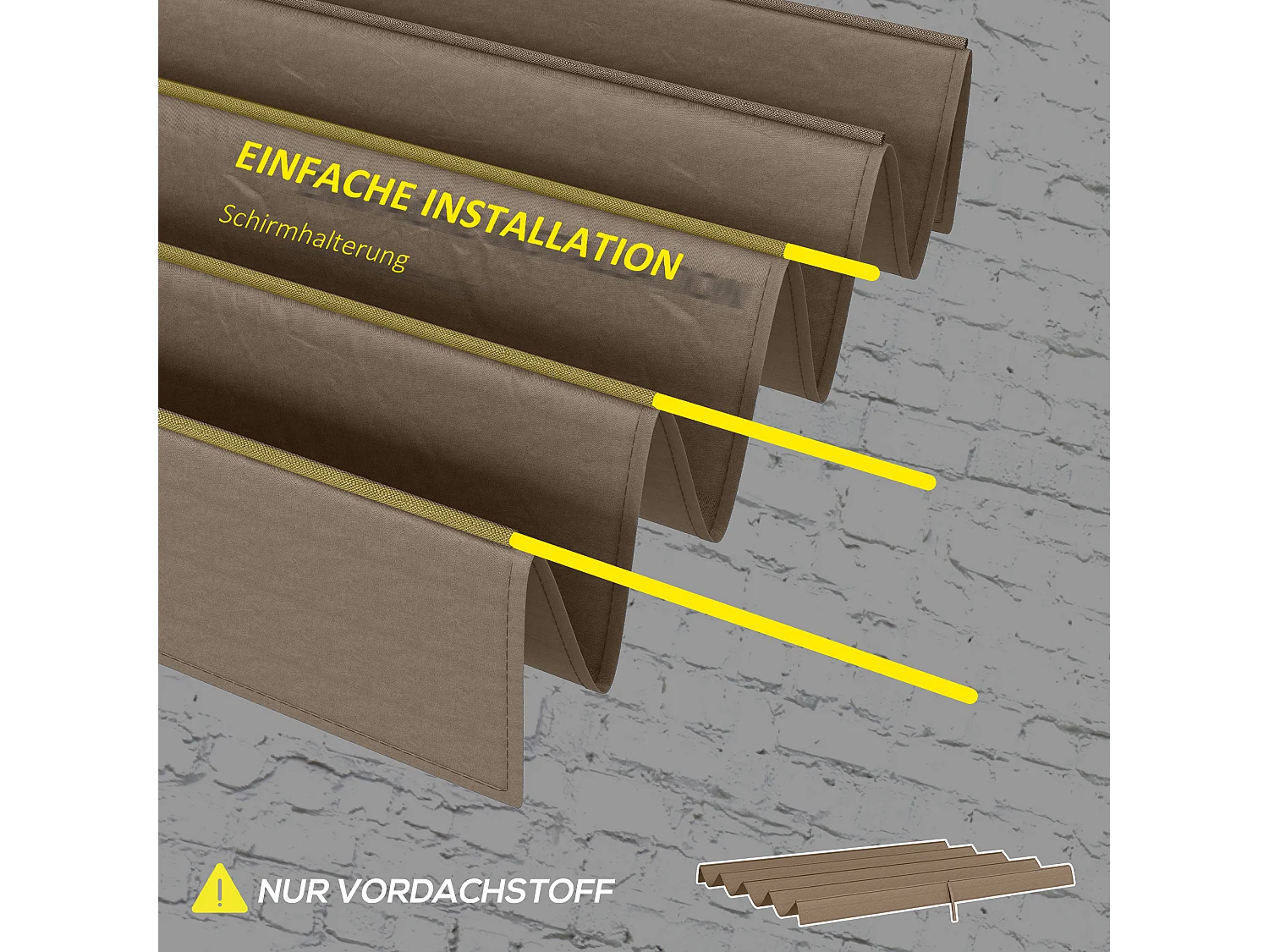 Toit de remplacement pour pergola, polyester, café (286x245x23 cm)