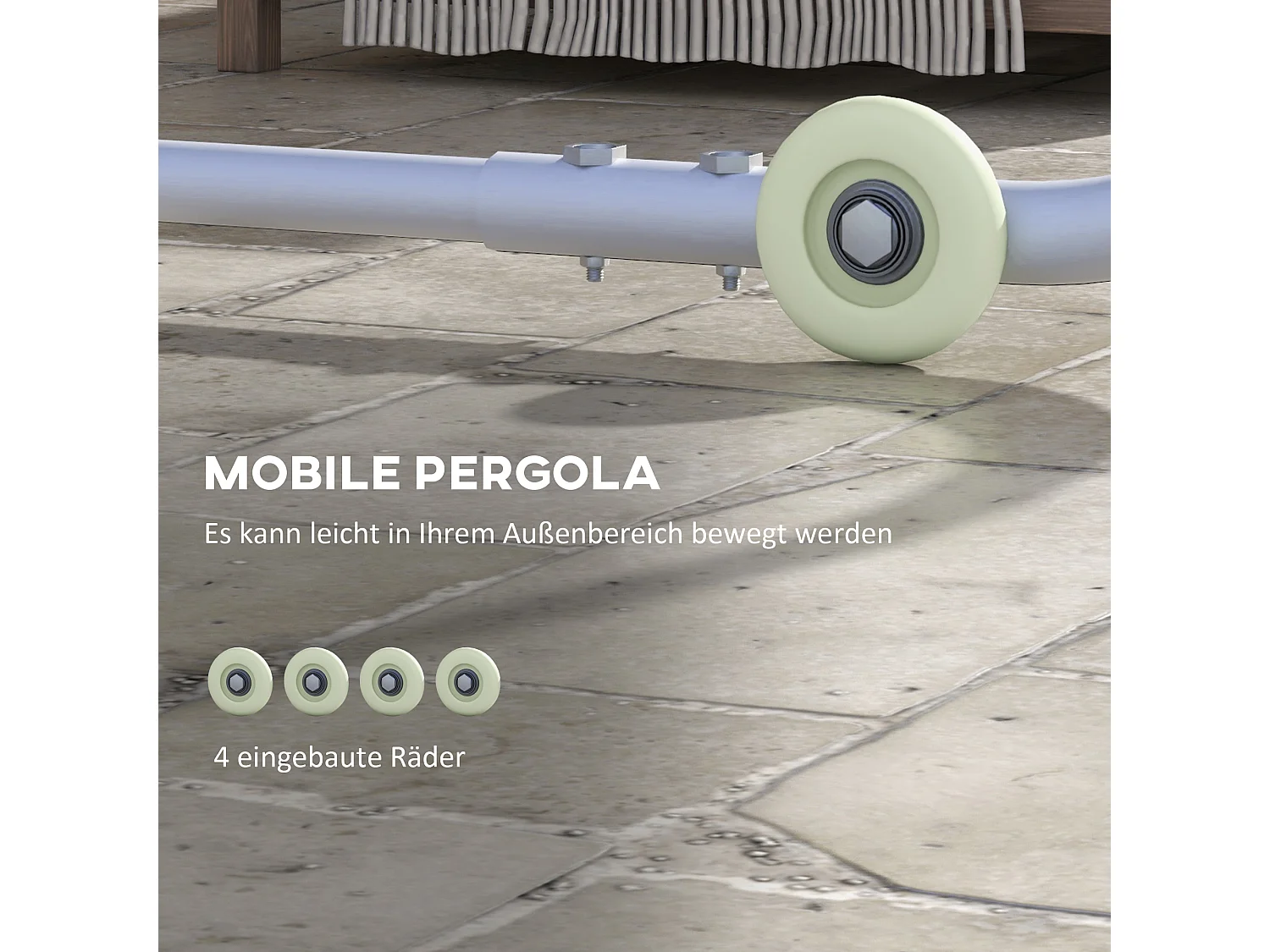 Tuinpergola met UV-bescherming, staal, grijs (302x302x250 cm)