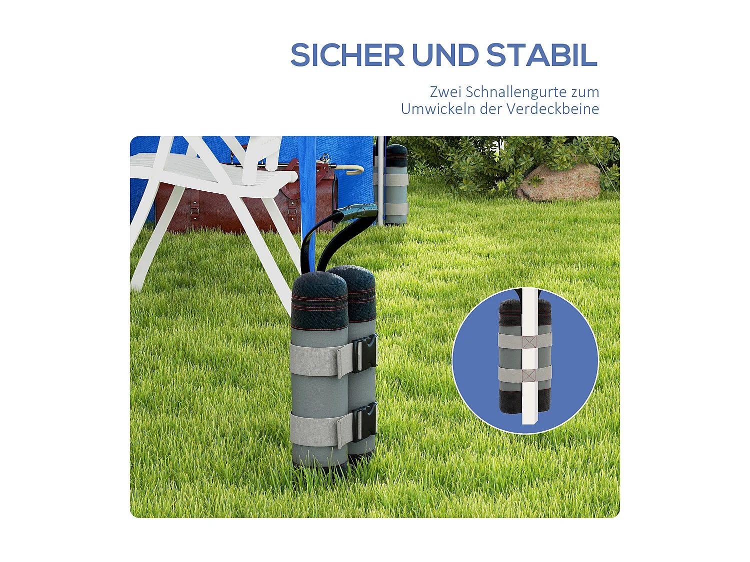 Zandzakkenset voor paviljoen, 4 stuks, Oxford, zwart, met handvatten (20x10x43 cm)