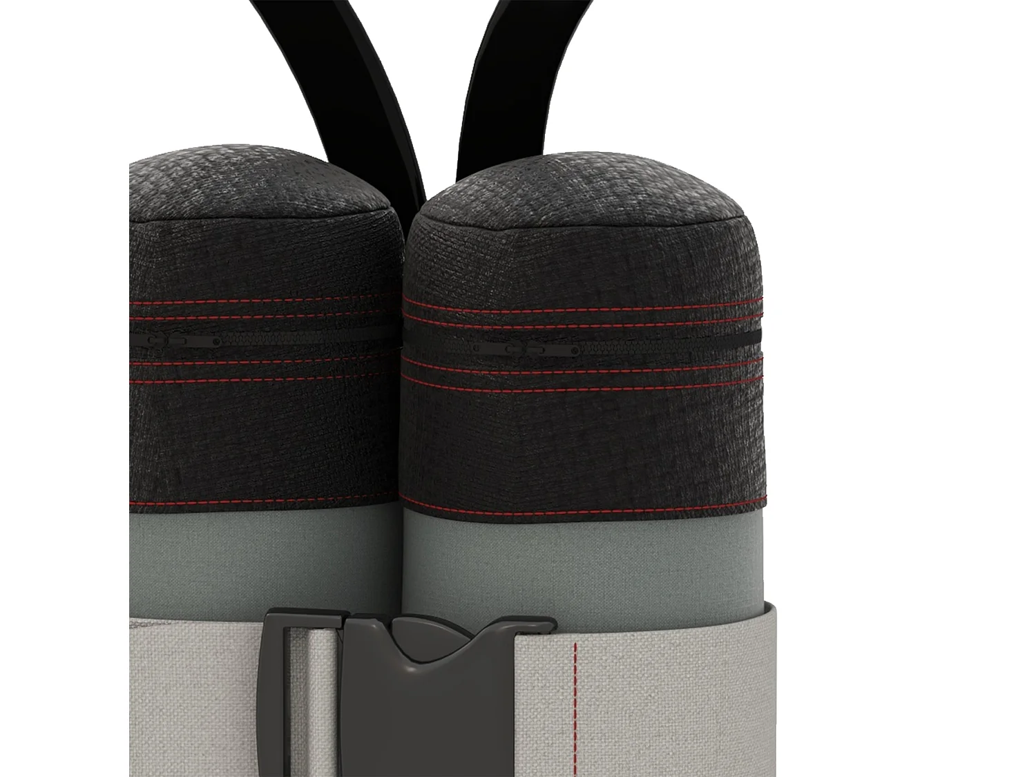 Zandzakkenset voor paviljoen, 4 stuks, Oxford, zwart, met handvatten (20x10x43 cm)