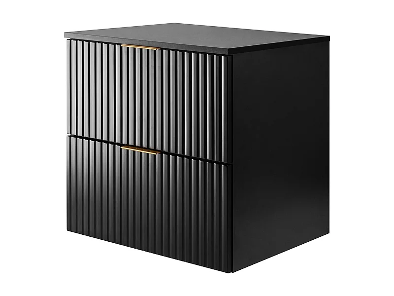 Mobiletto da bagno FLOW 60 cm nero con piano