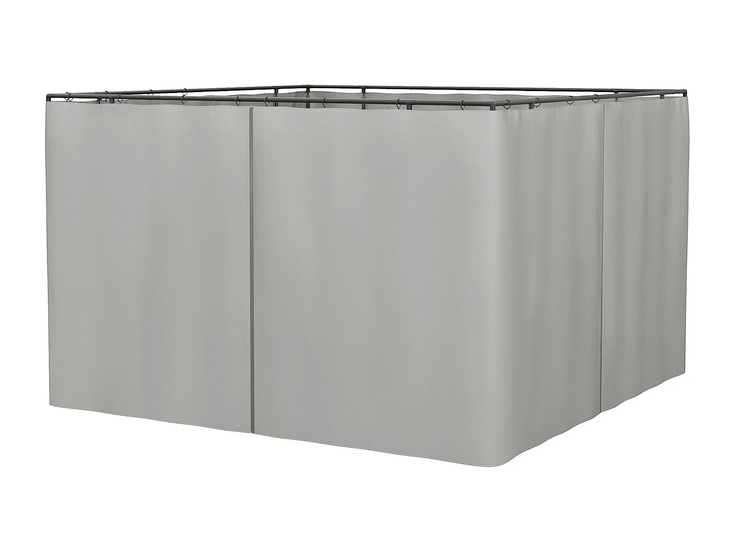4 parois latérales pour pavillon 3x3m, polyester résistant, gris clair (302x1x205cm)