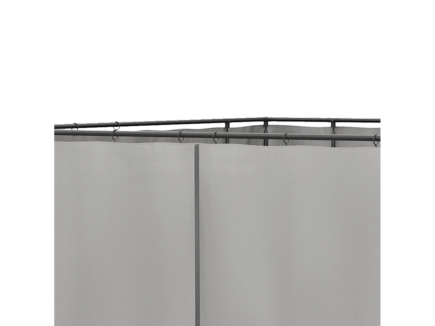 4 parois latérales pour pavillon 3x3m, polyester résistant, gris clair (302x1x205cm)