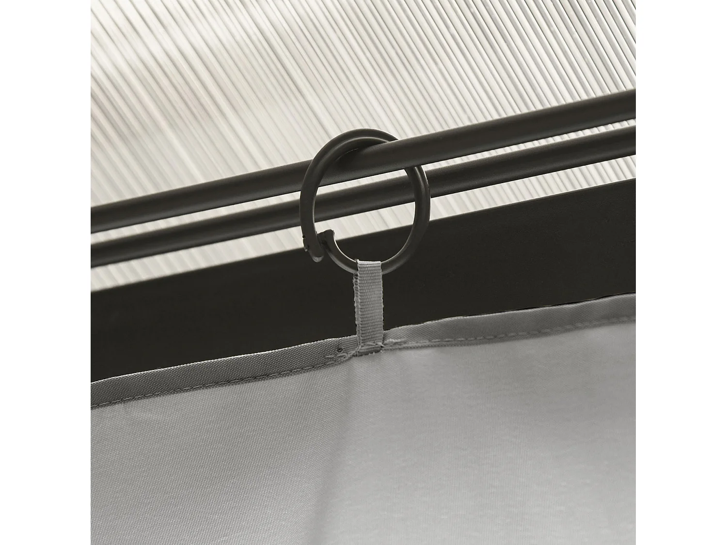 4 parois latérales pour pavillon 3x3m, polyester résistant, gris clair (302x1x205cm)