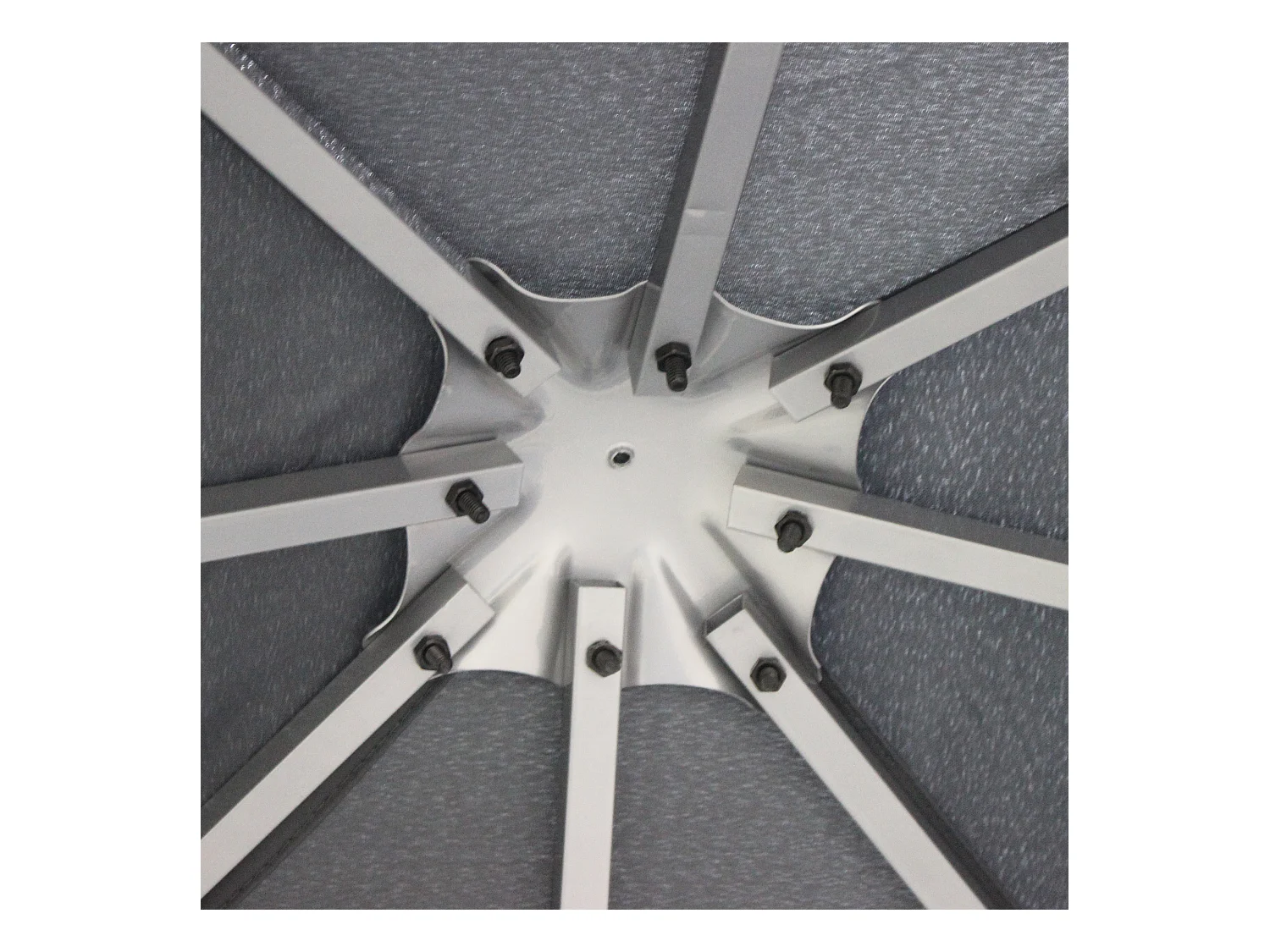 Pavillon de jardin 3x3m, structure en métal, toit en polyester, gris (295x295x255 cm)