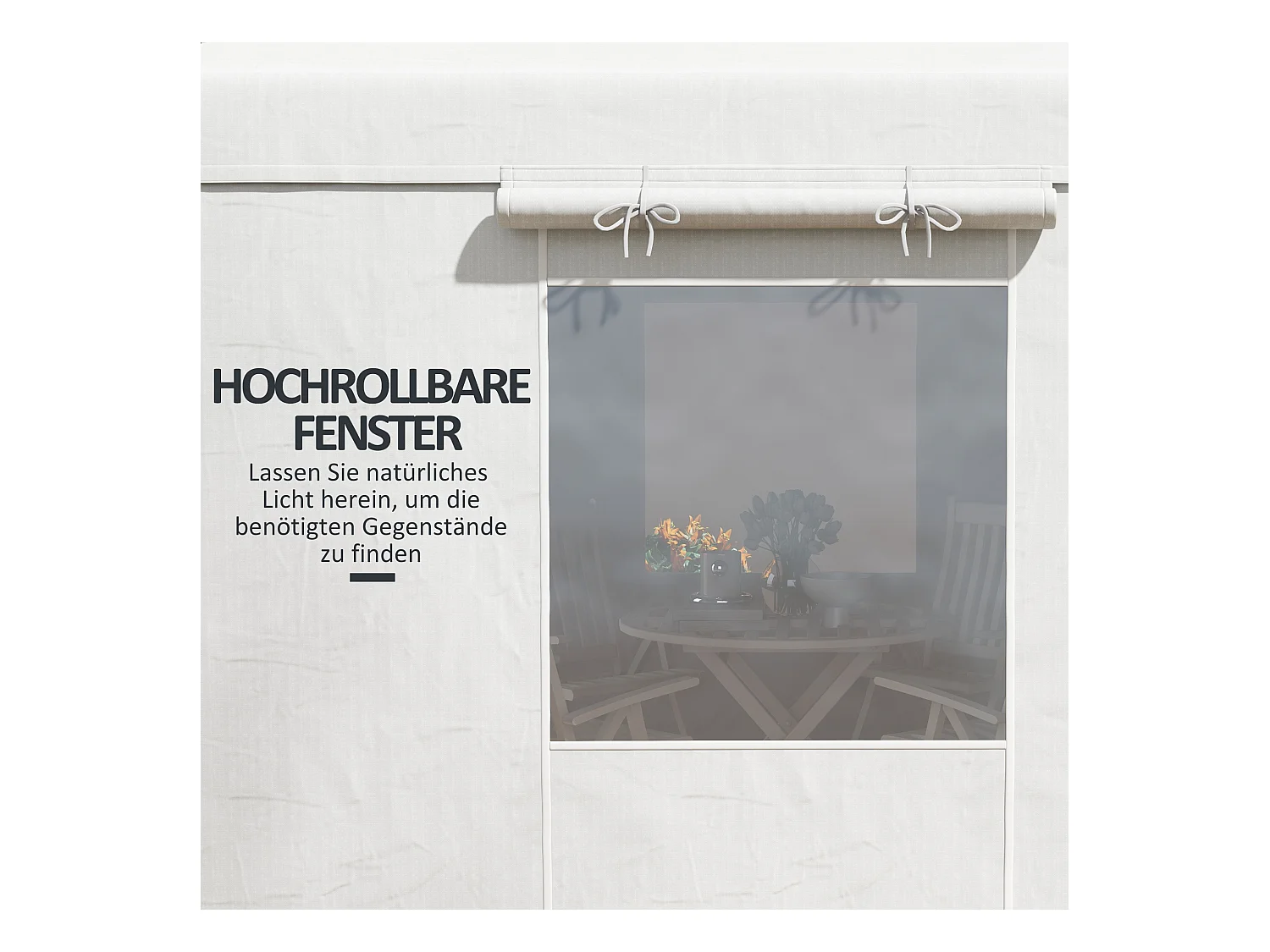 Toit de remplacement pour pavillon avec 2 murs, imperméable, pour jardin, en polyester, blanc (360x300x270 cm)