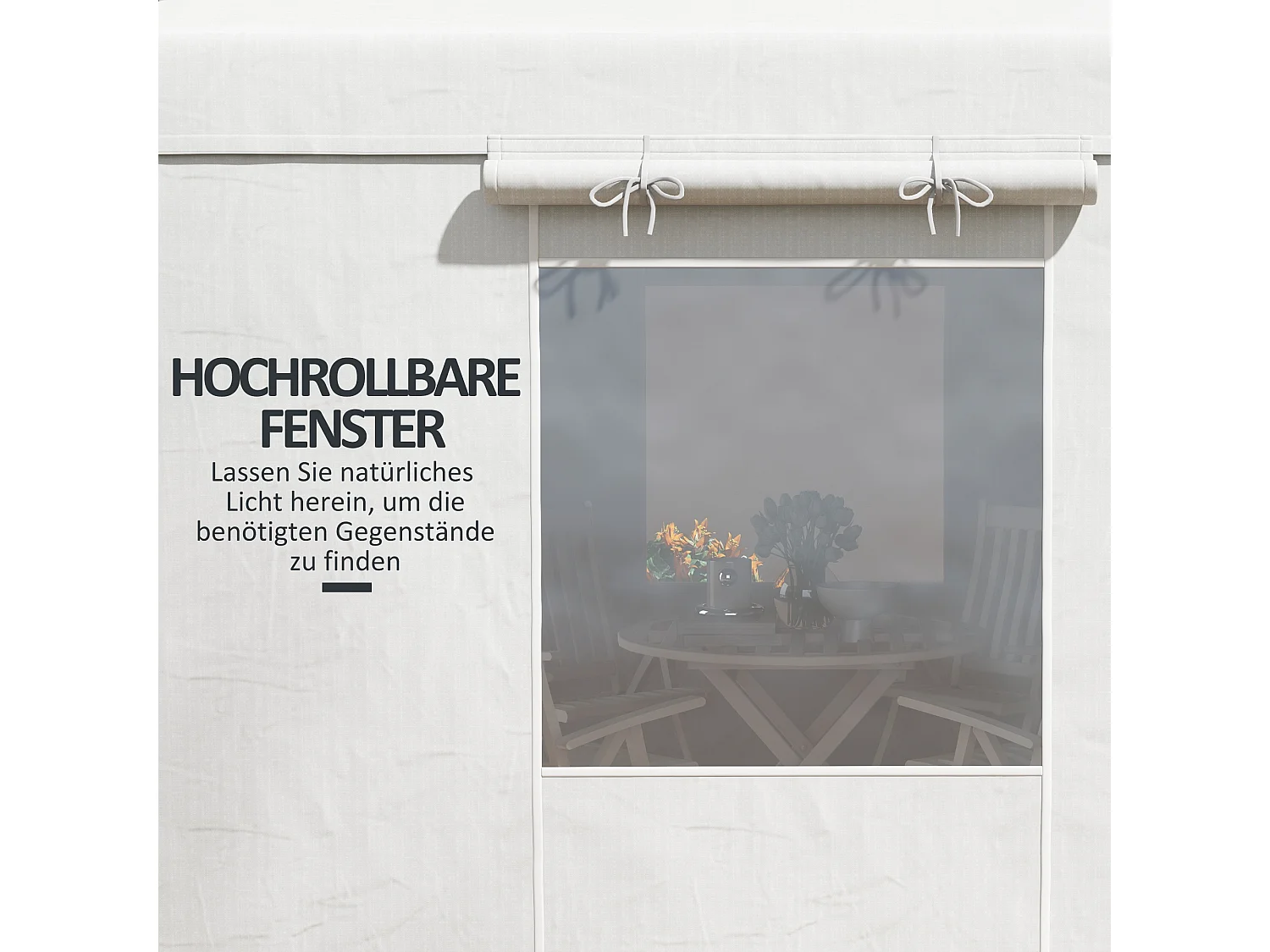 Toit de remplacement pour pavillon avec 2 murs, imperméable, pour jardin, en polyester, blanc (360x300x270 cm)