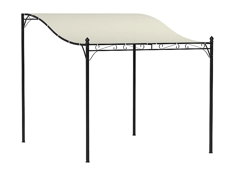 Pergola avec toit imperméable, structure en métal, couleur crème (248x298x250 cm)