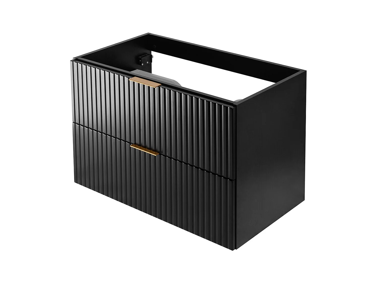 Meuble de salle de bain strié FLOW 80 cm noir