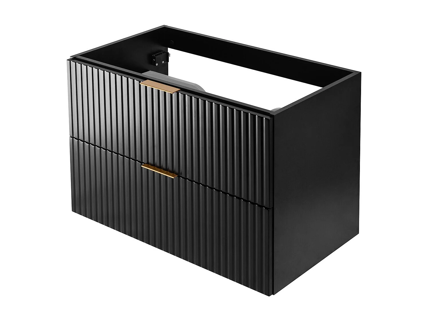 Meuble de salle de bain strié FLOW 80 cm noir