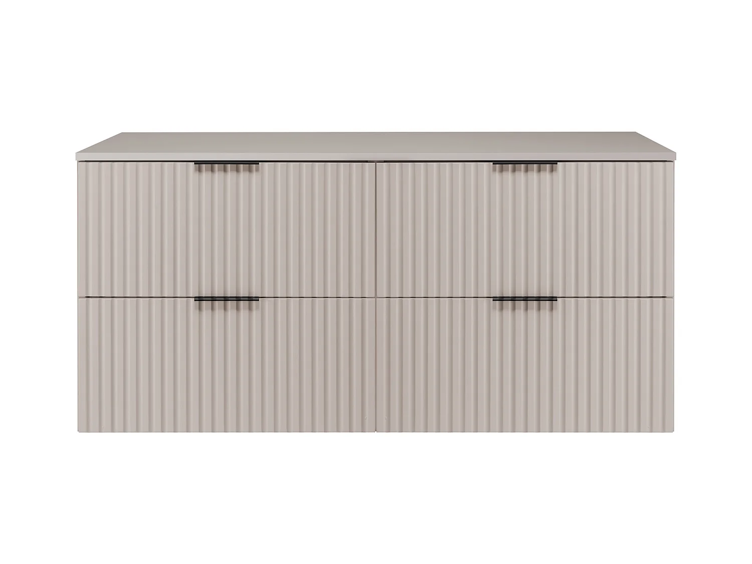 Meuble de salle de bain strié FLOW 120 cm cachemire avec plan