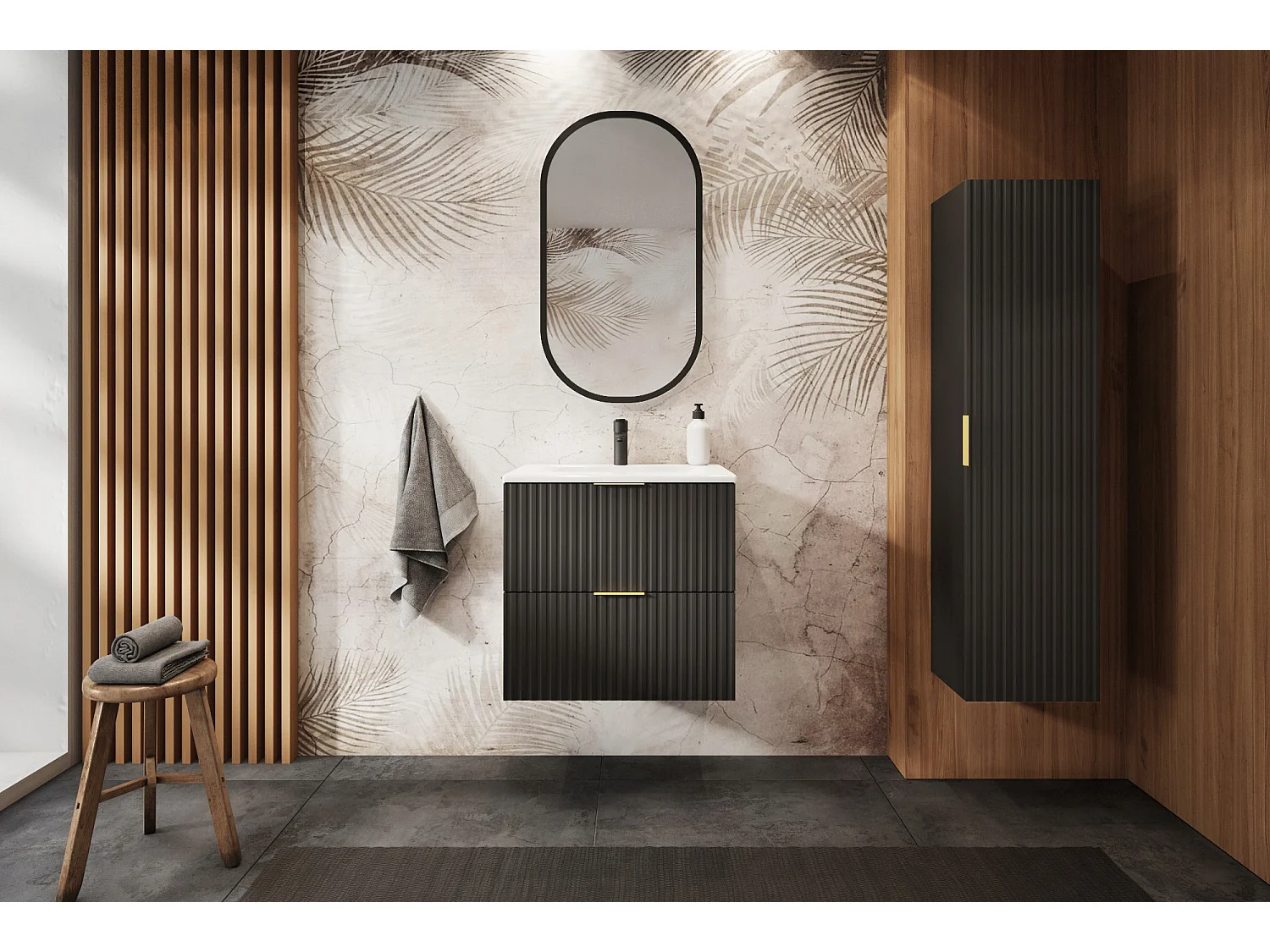 Meuble de salle de bain FLOW/MODERN 60 cm noir