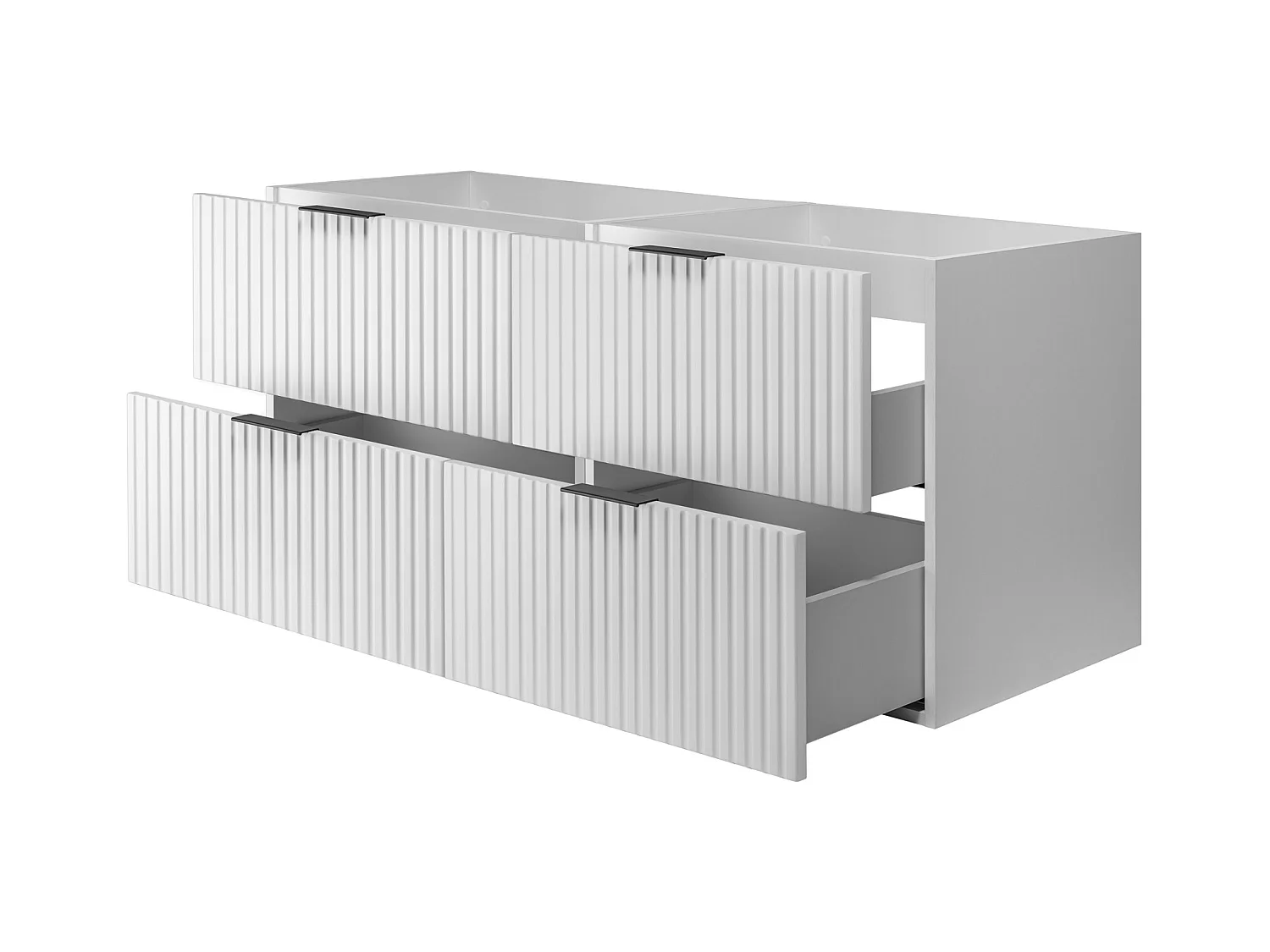 Meuble de salle de bain strié FLOW 120 cm blanc