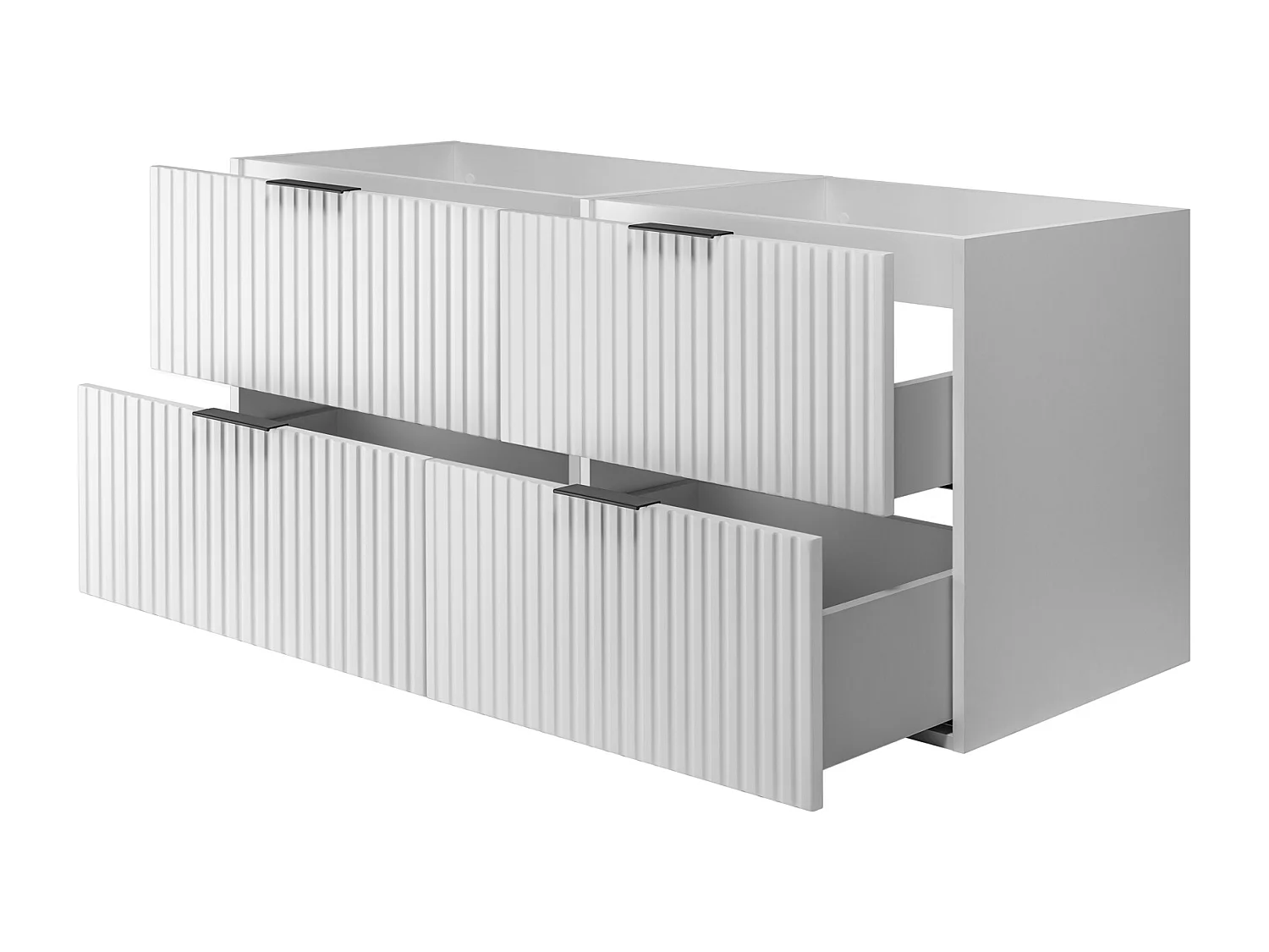 Meuble de salle de bain strié FLOW 120 cm blanc