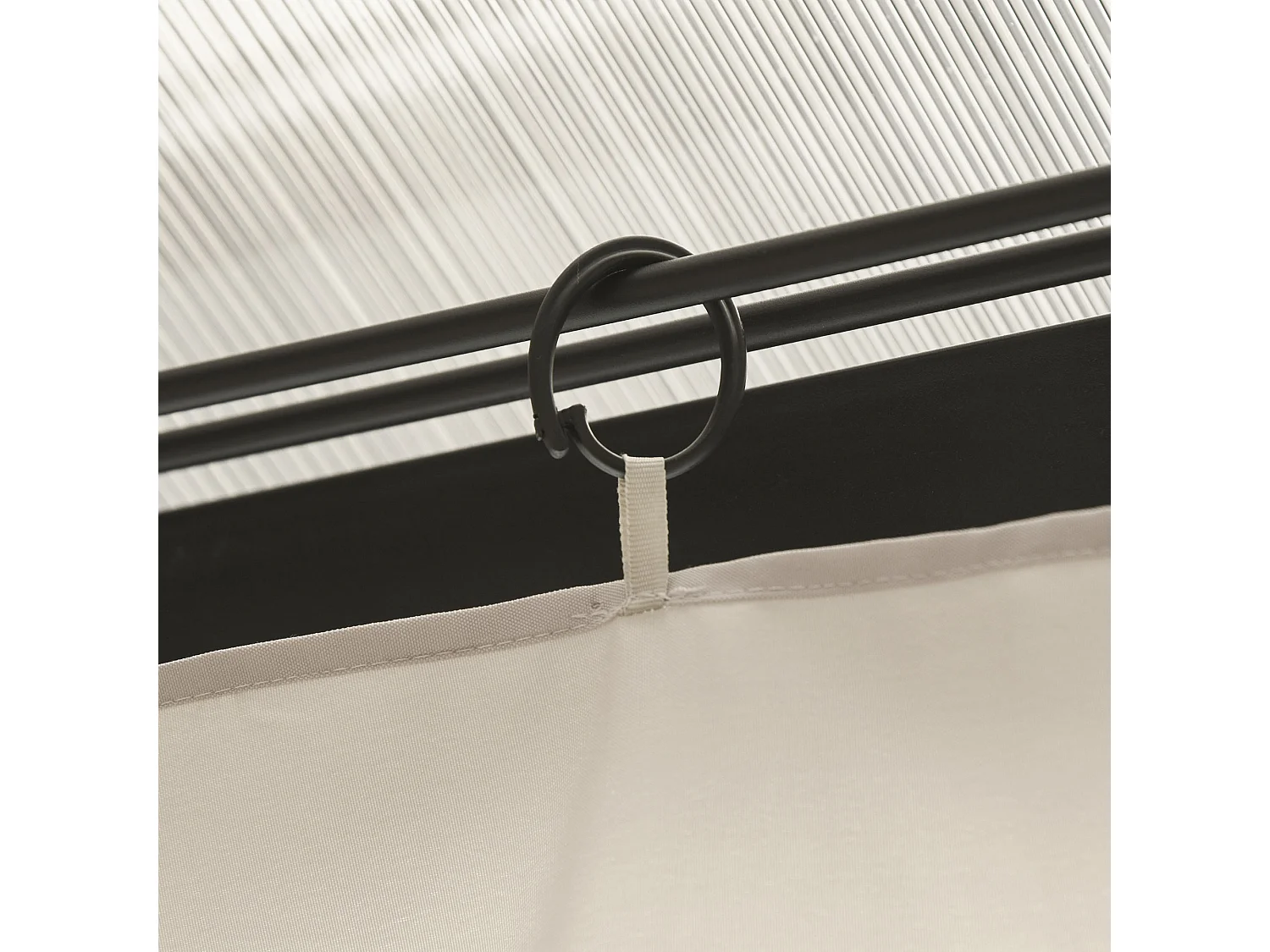 Tissu de remplacement pour pavillon, résistant, polyester, beige, avec anneaux et crochets, 302x1x205cm