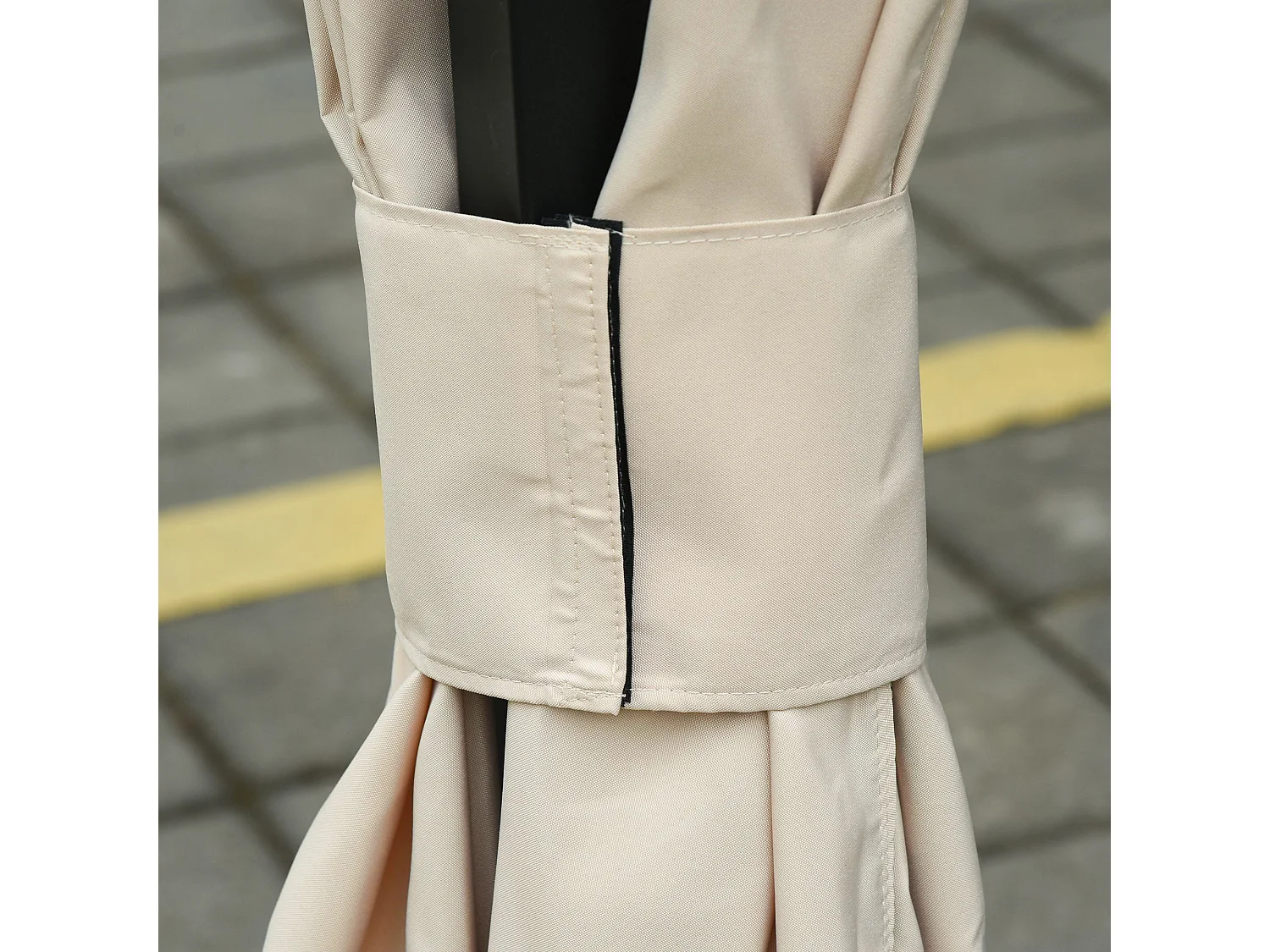 Tissu de remplacement pour pavillon, résistant, polyester, beige, avec anneaux et crochets, 302x1x205cm