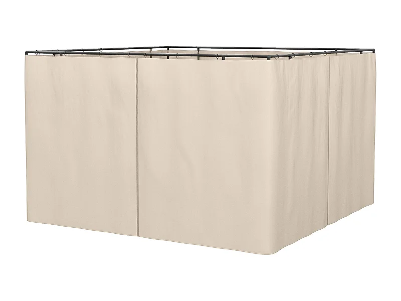 Tissu de remplacement pour pavillon, résistant, polyester, beige, avec anneaux et crochets, 302x1x205cm