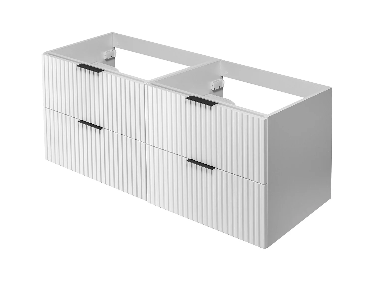 Meuble de salle de bain strié FLOW 180 cm blanc