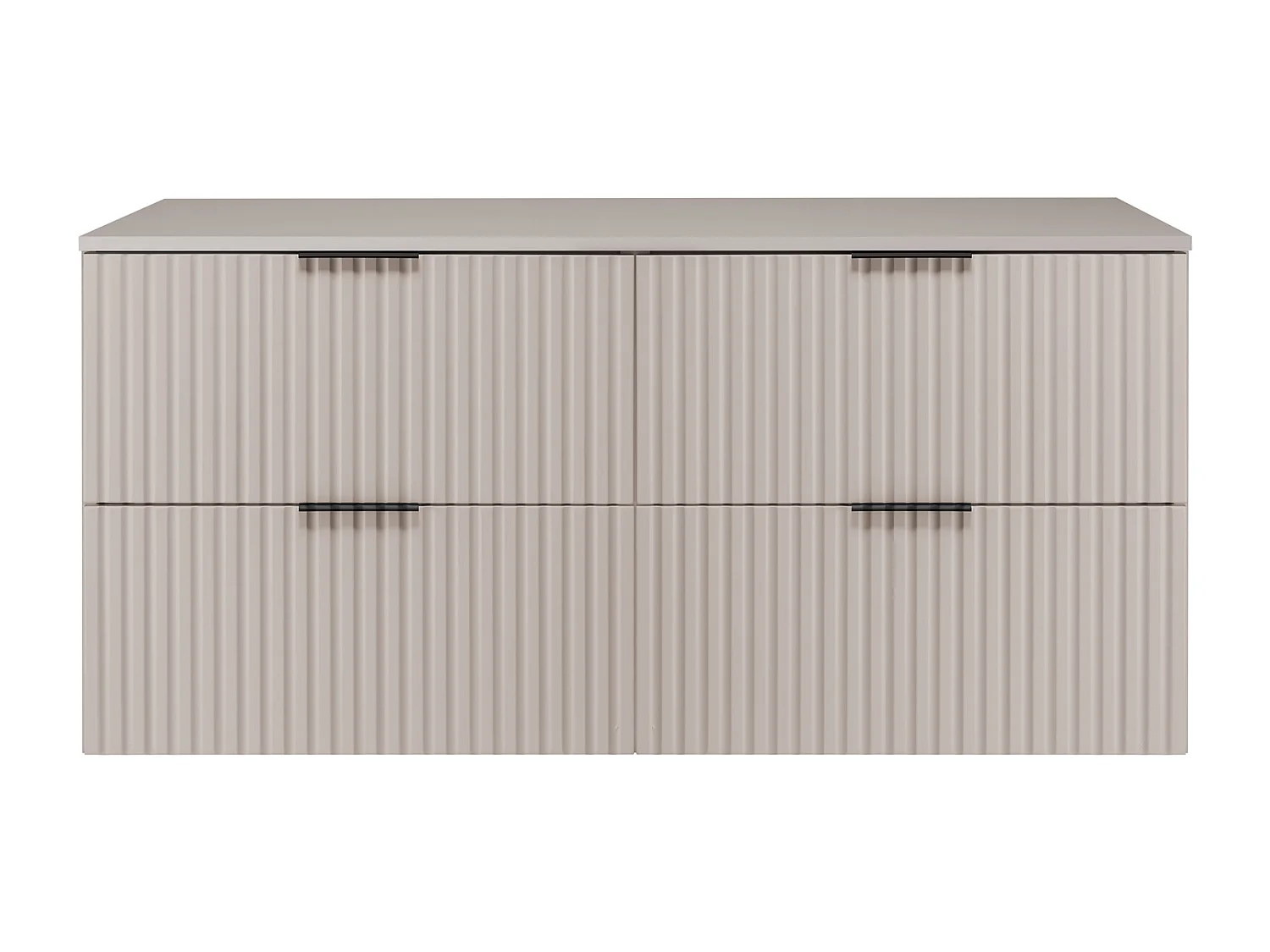 Meuble de salle de bain strié FLOW 160 cm cachemire avec plan