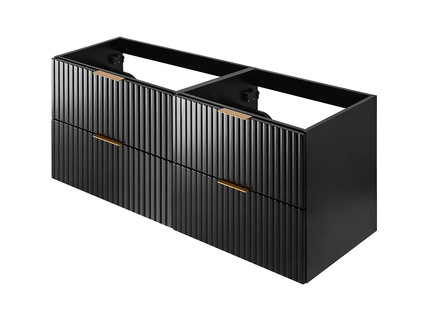 Meuble de salle de bain strié FLOW 120 cm noir