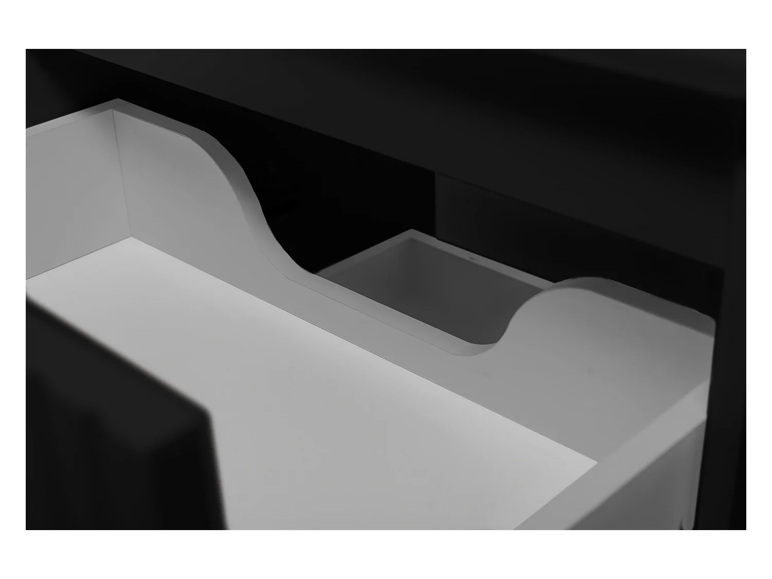 Meuble de salle de bain strié FLOW 120 cm noir