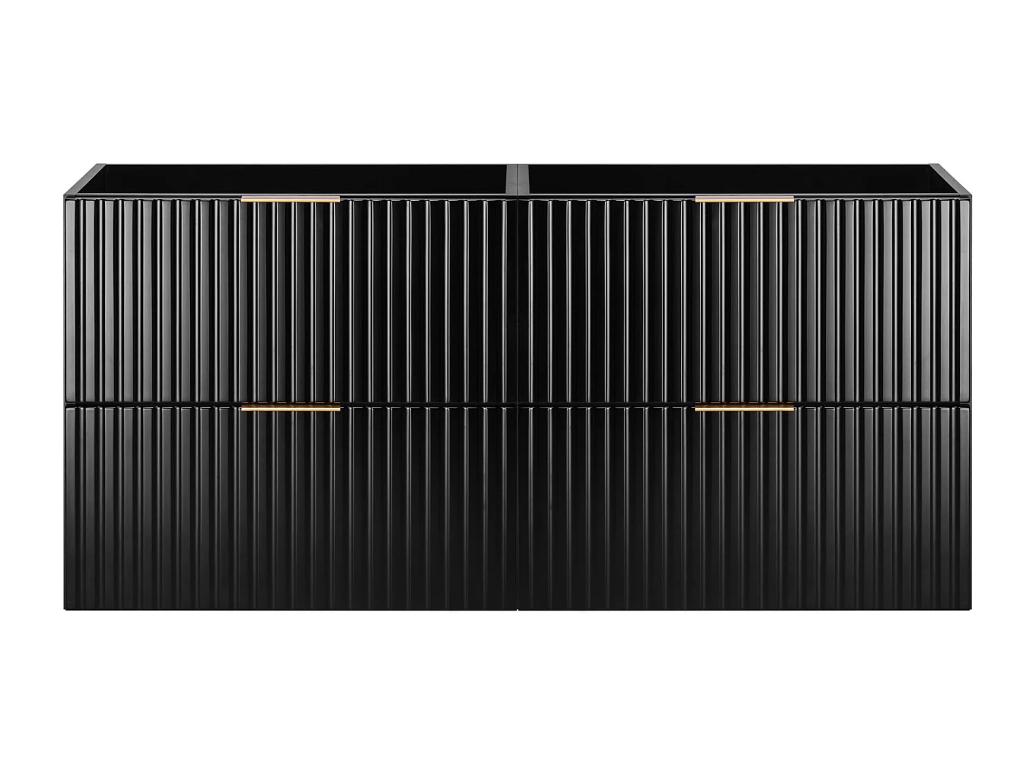 Meuble de salle de bain strié FLOW 120 cm noir