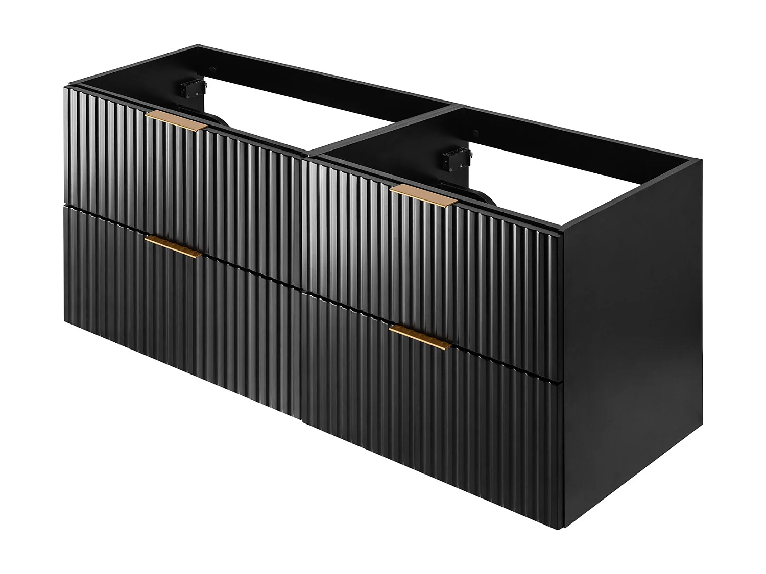 Meuble de salle de bain strié FLOW 120 cm noir