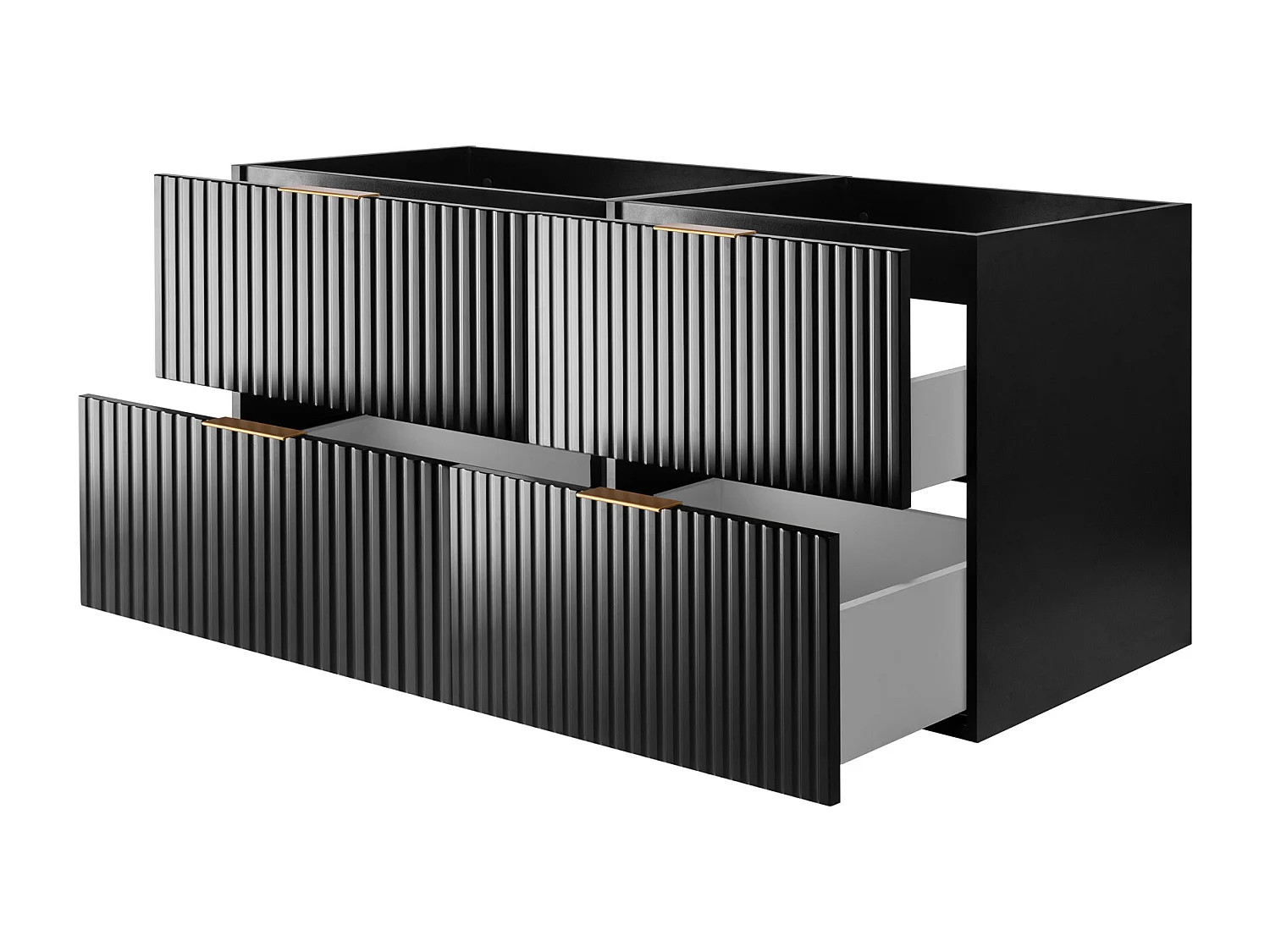 Meuble de salle de bain strié FLOW 120 cm noir