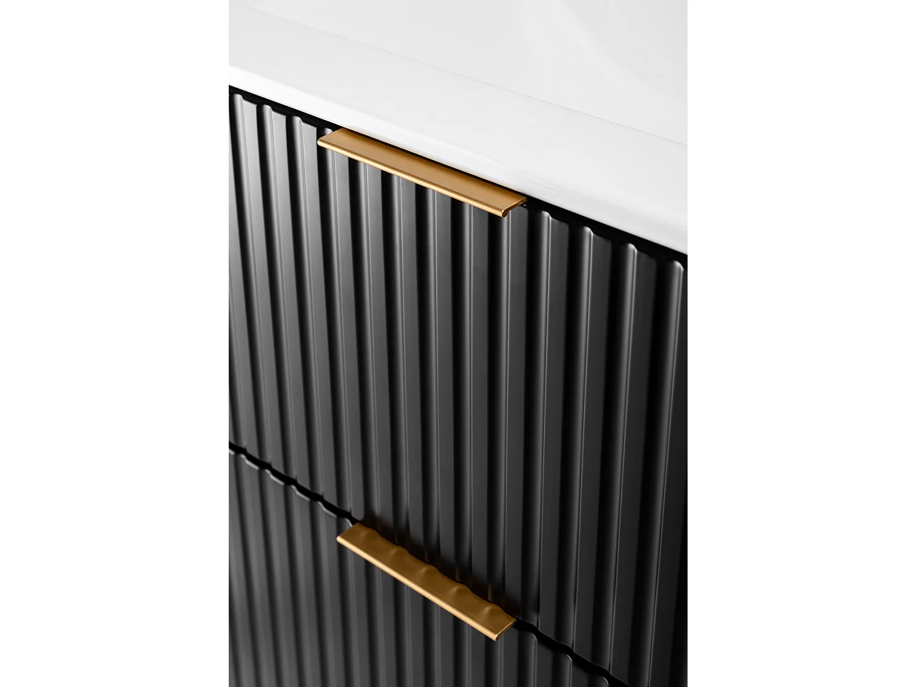 Meuble de salle de bain strié FLOW 120 cm noir