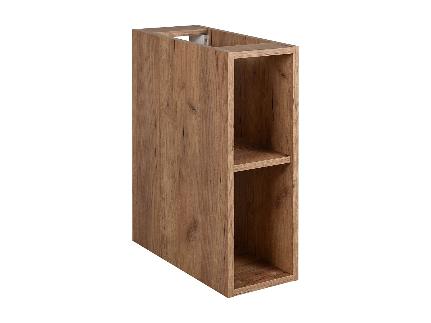 Meuble sous vasque noir FLOW 180 cm avec étagère et plan de travail chêne craft doré