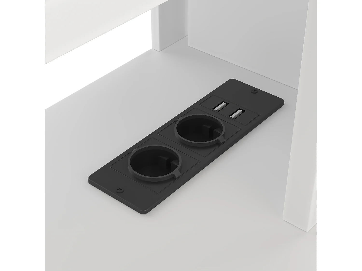 Lit mezzanine 140x200 cm - avec bureau - avec éclairage LED - avec 1 tiroir - avec étagère - blanc (sans matelas)