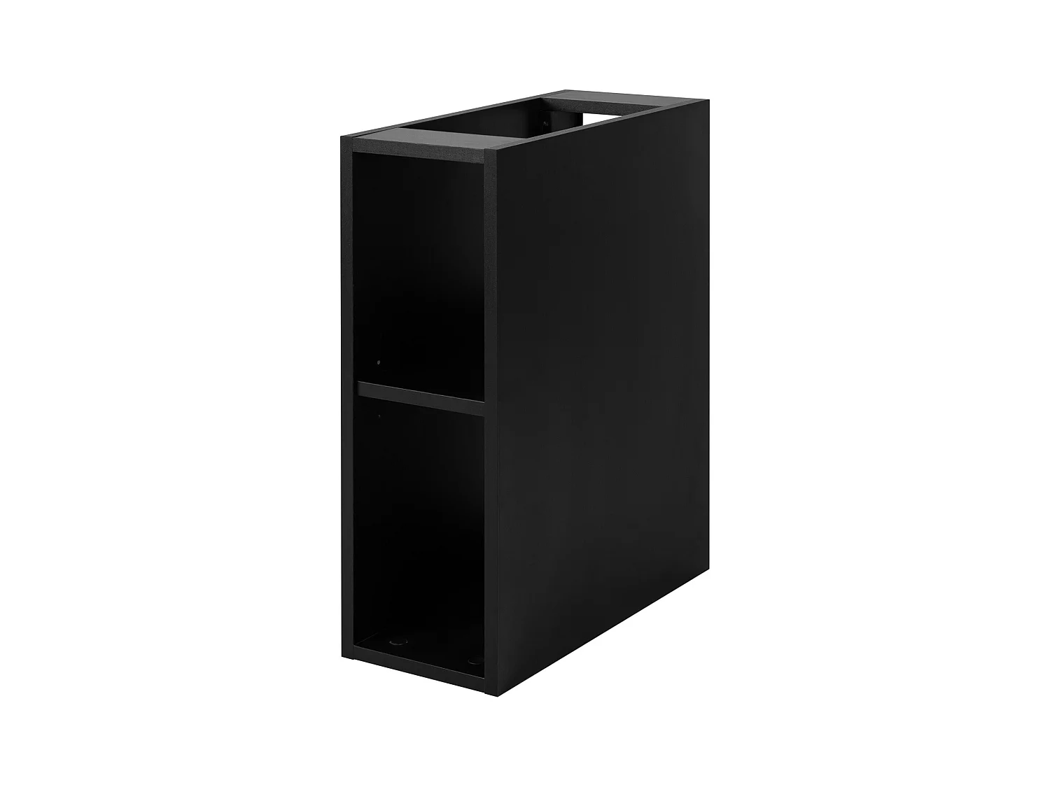 Meuble sous vasque FLOW 100 cm noir avec plan et étagère chêne craft doré, surface cannelée