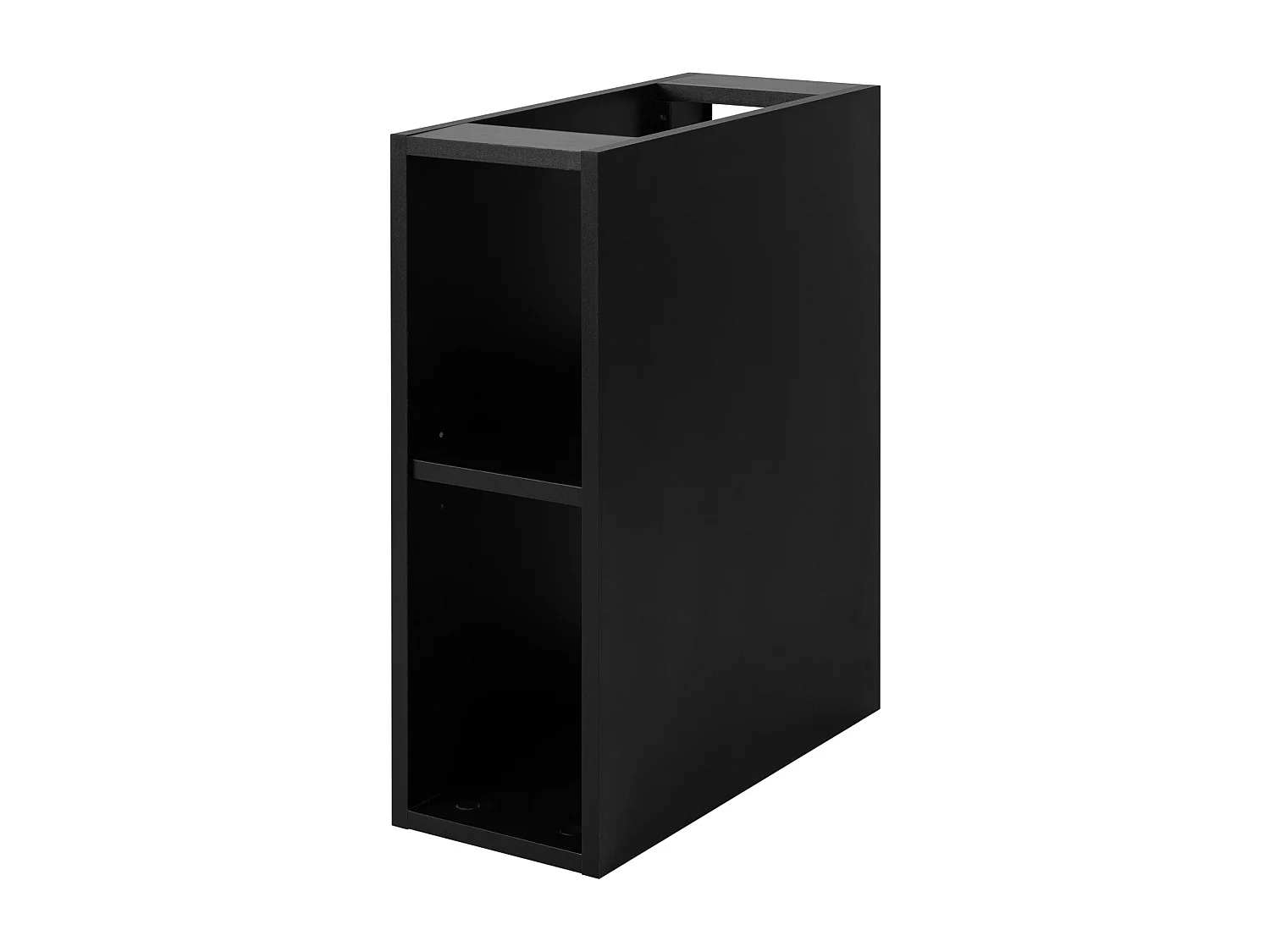 Meuble sous vasque FLOW 100 cm noir avec plan et étagère chêne craft doré, surface cannelée