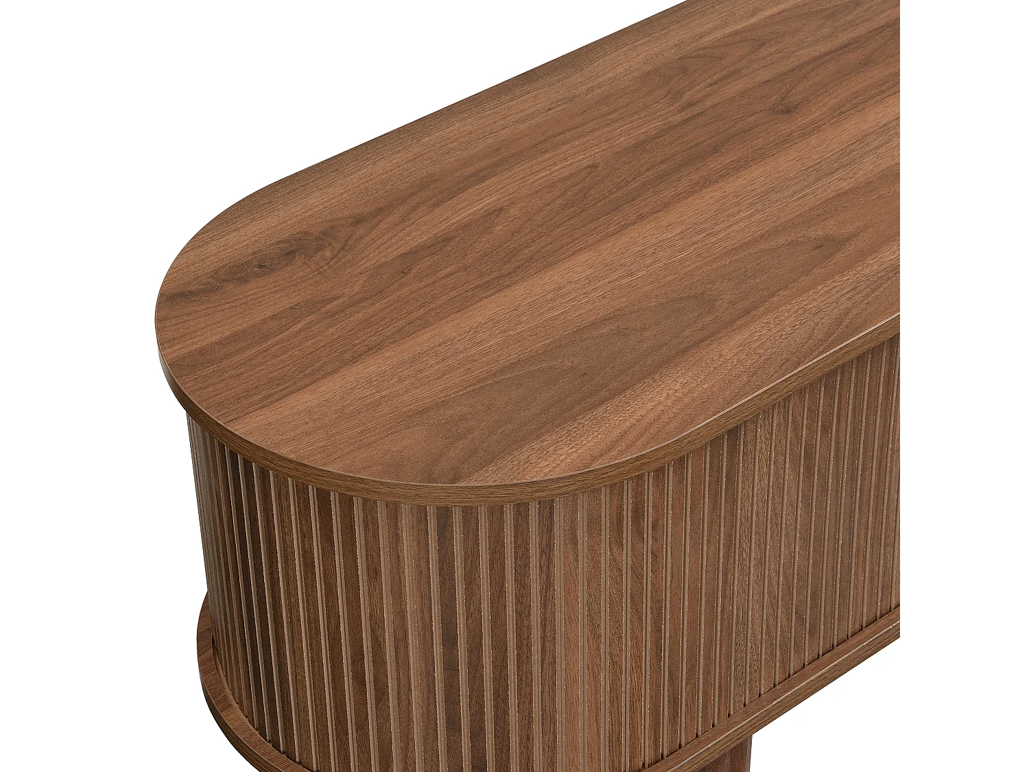 Meuble TV 175x38x45 cm - 2 portes coulissantes en rotin - 2 tiroirs - Marron