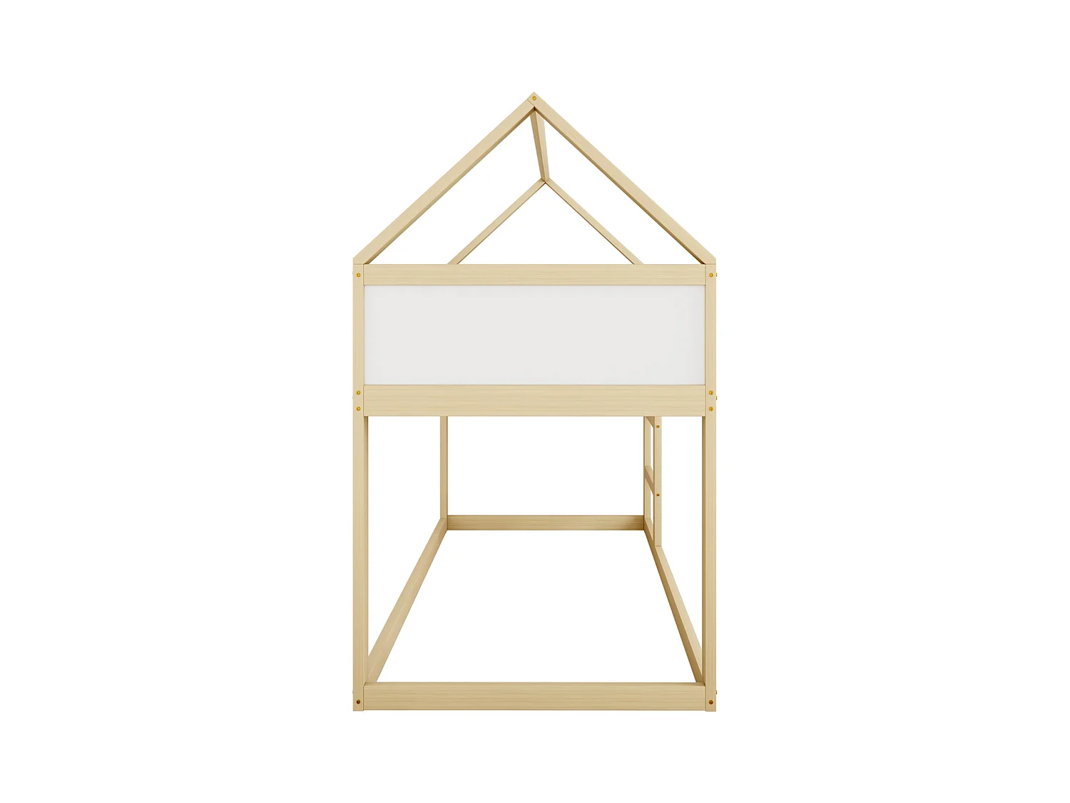 Lit superposé pour enfant 90x200, lit avec échelle, design loft, cadre en bois massif, blanc (205x95x180.5 cm)