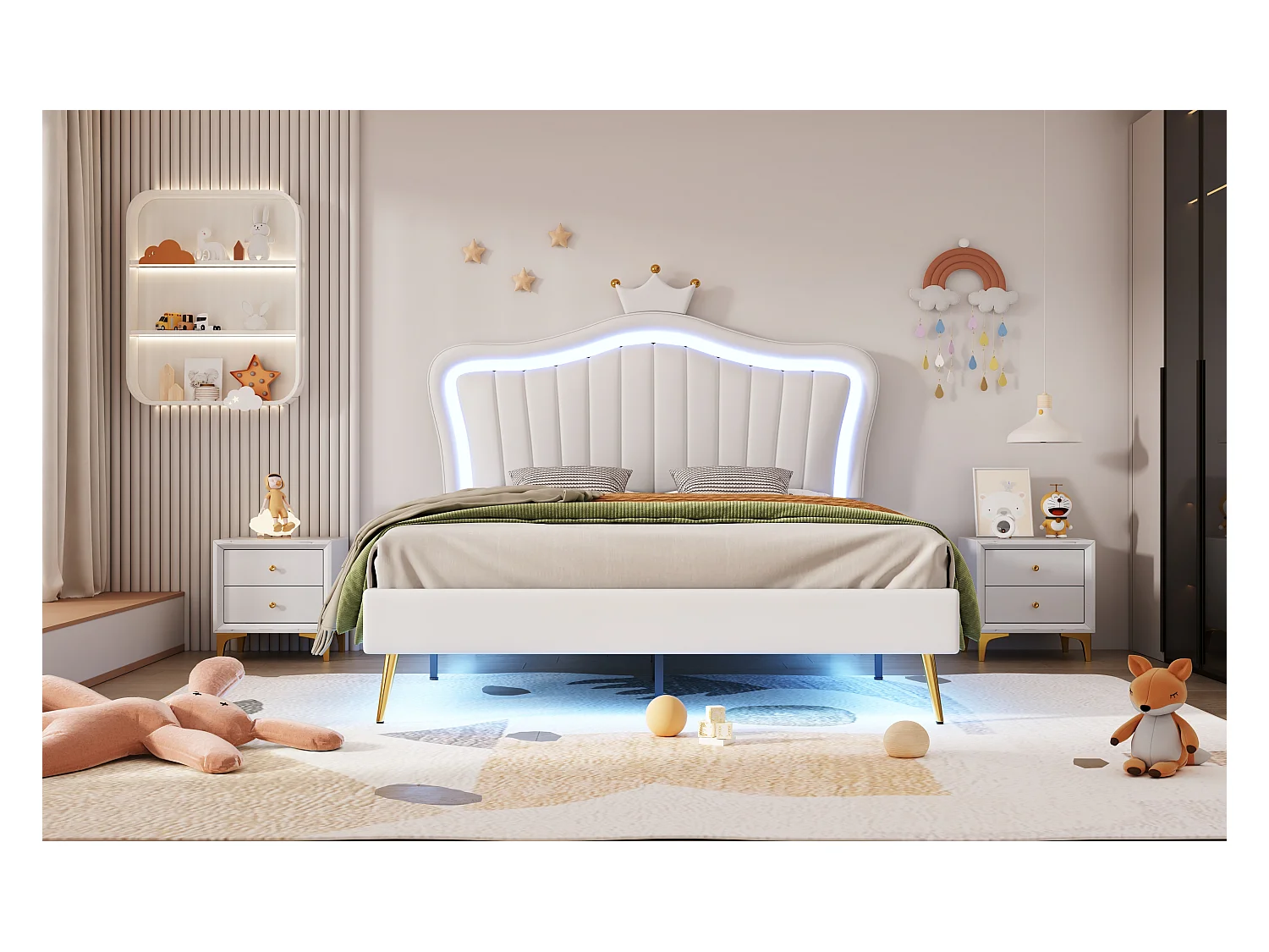 Lit mezzanine 90x200 cm, échelle sécurisée, rangement flexible, métal, noir (255x98x178.5 cm)