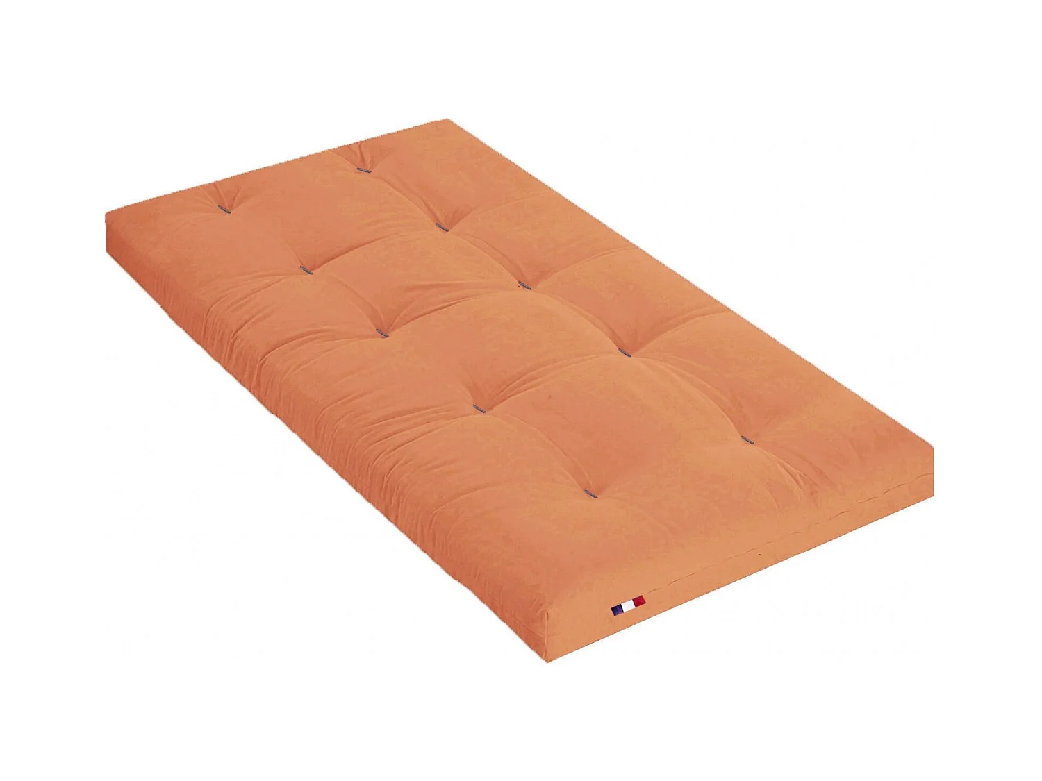 Matelas futon coton et fibres recyclés, fabriqué en France Couleur - Goyave, Dimensions - 90 x 190 cm