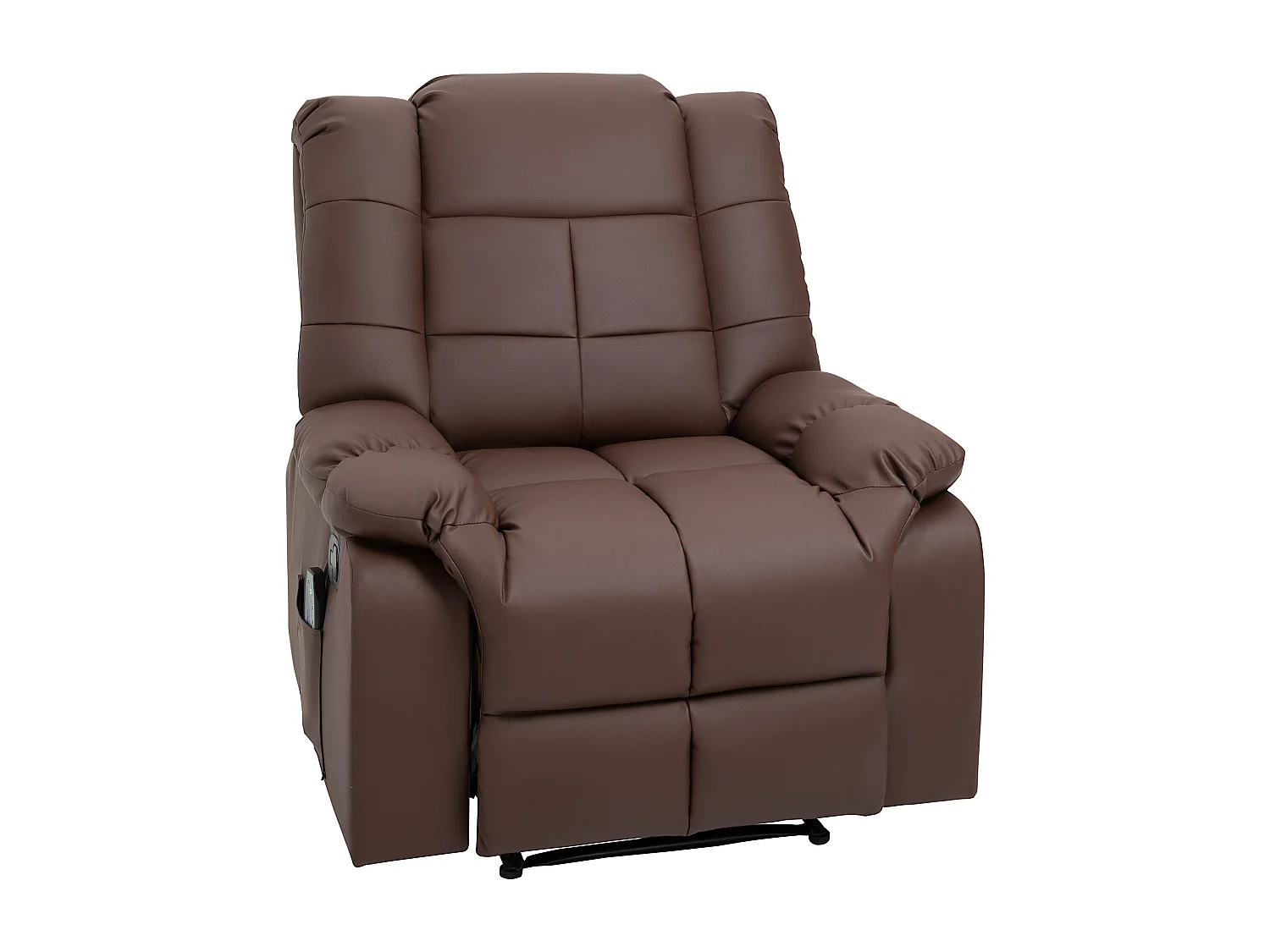 Fauteuil relax avec fonction massage, cuir synthétique, 165° inclinable, gris (94x99x99cm)
