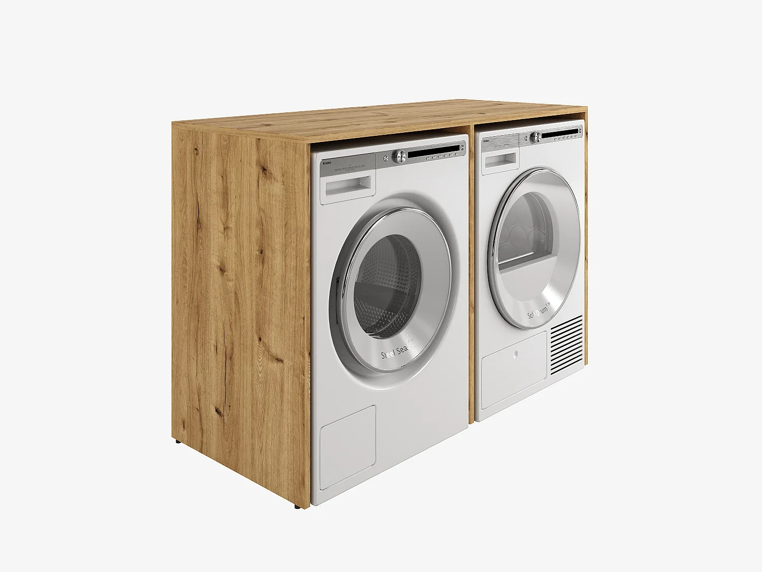 Armário para máquina de lavar de 130 cm, compatível com lavadora e secadora, com espaço de arrumação, armário superior