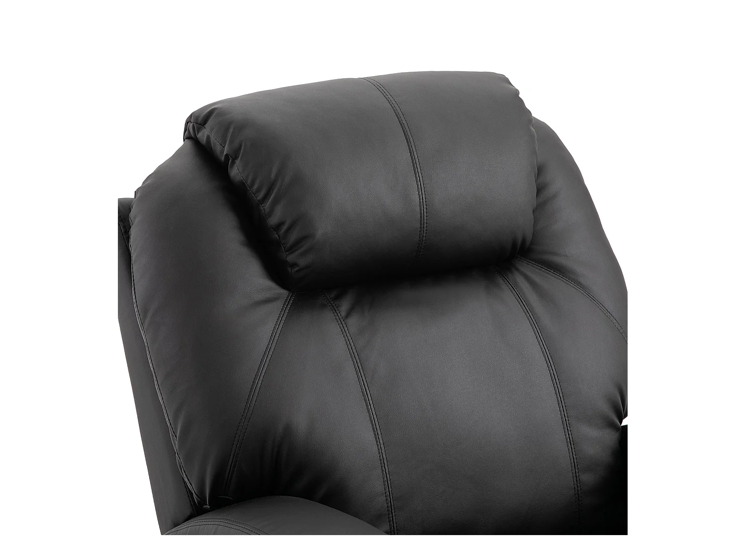 Fauteuil relax avec fonction de massage, inclinaison réglable, simili cuir noir (82x97x110 cm)