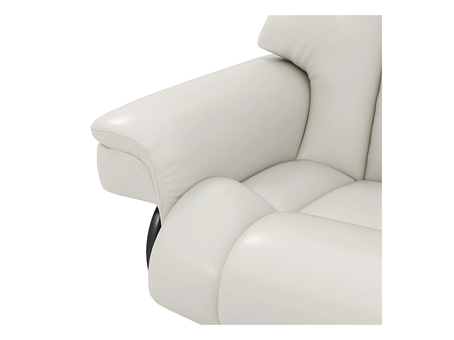 Relaxsessel Drehbar mit Fußhocker und Massage, Elektrischer Fernsehsessel mit Liegefunktion, Kunstleder, Cremeweiß (79x82x101 cm)