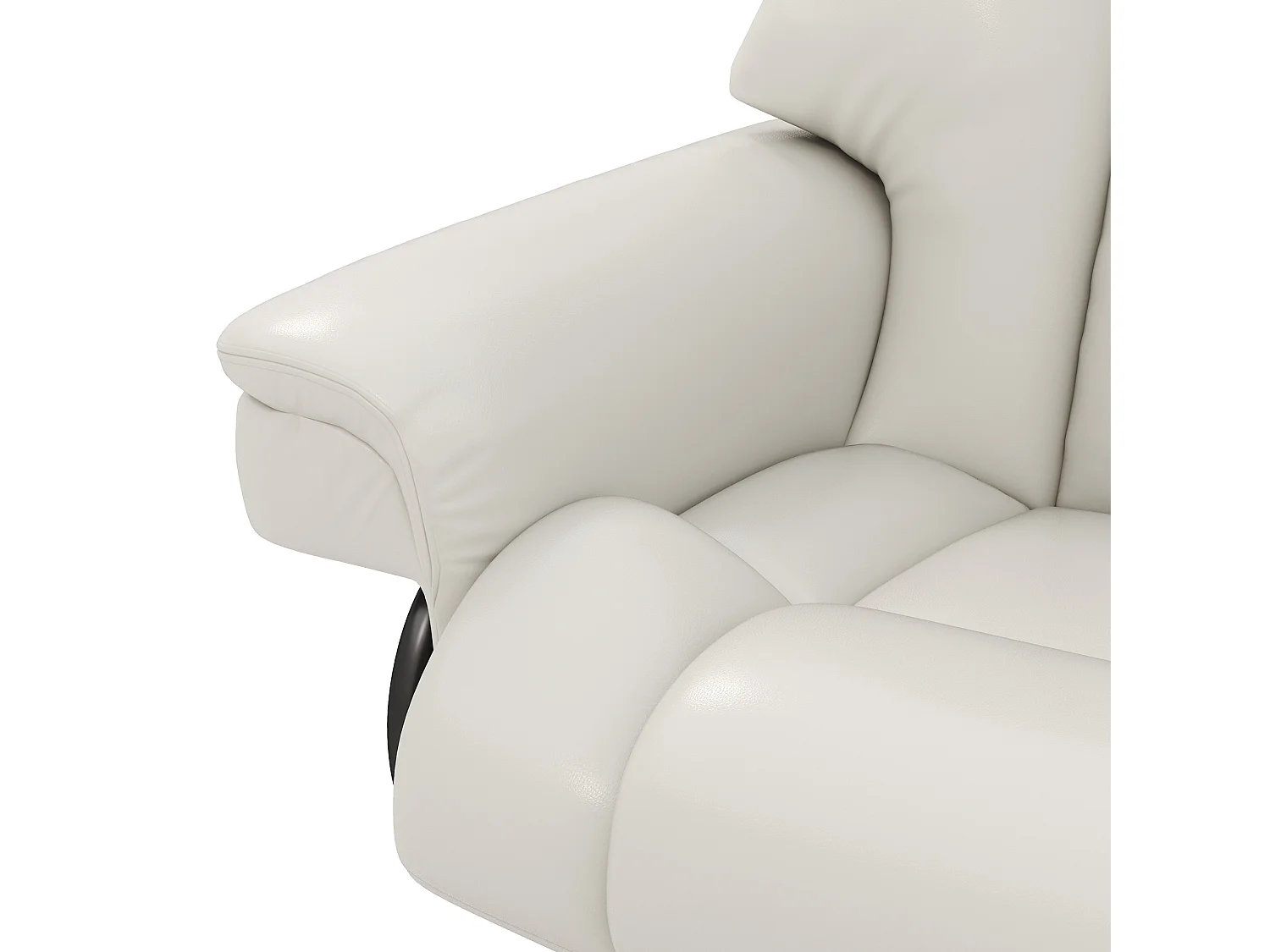 Relaxsessel Drehbar mit Fußhocker und Massage, Elektrischer Fernsehsessel mit Liegefunktion, Kunstleder, Cremeweiß (79x82x101 cm)