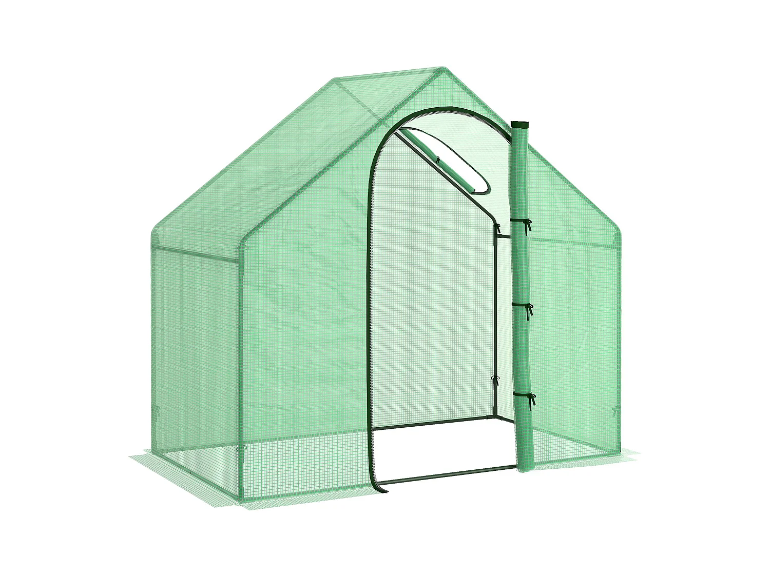 Serra da giardino in PVC, acciaio, verde (180x100x168 cm)