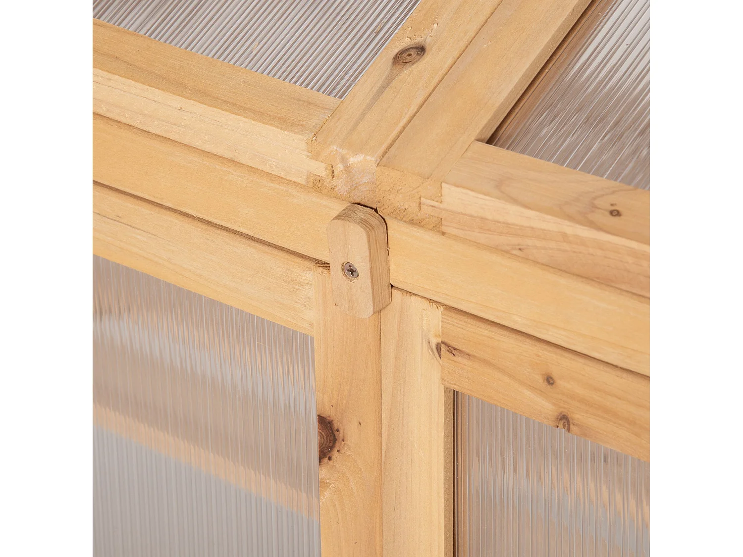 Mini serre avec étagères, bois, marron, avec fenêtres et double porte (70x50x120cm)