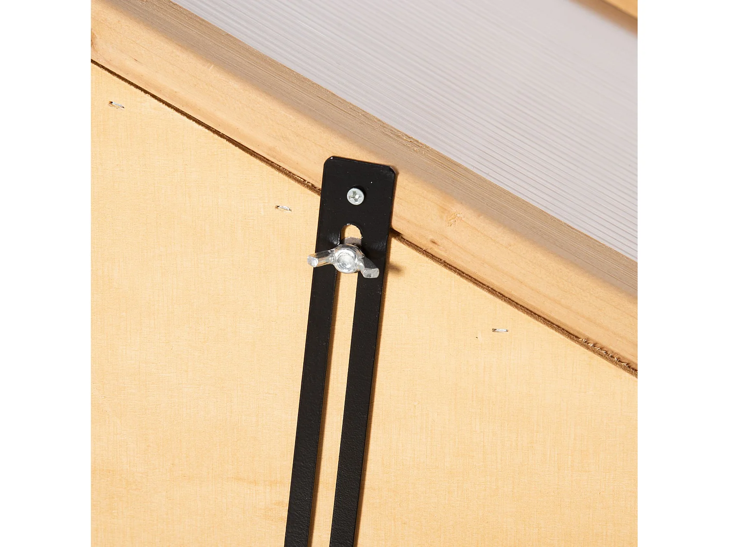 Mini serre avec étagères, bois, marron, avec fenêtres et double porte (70x50x120cm)