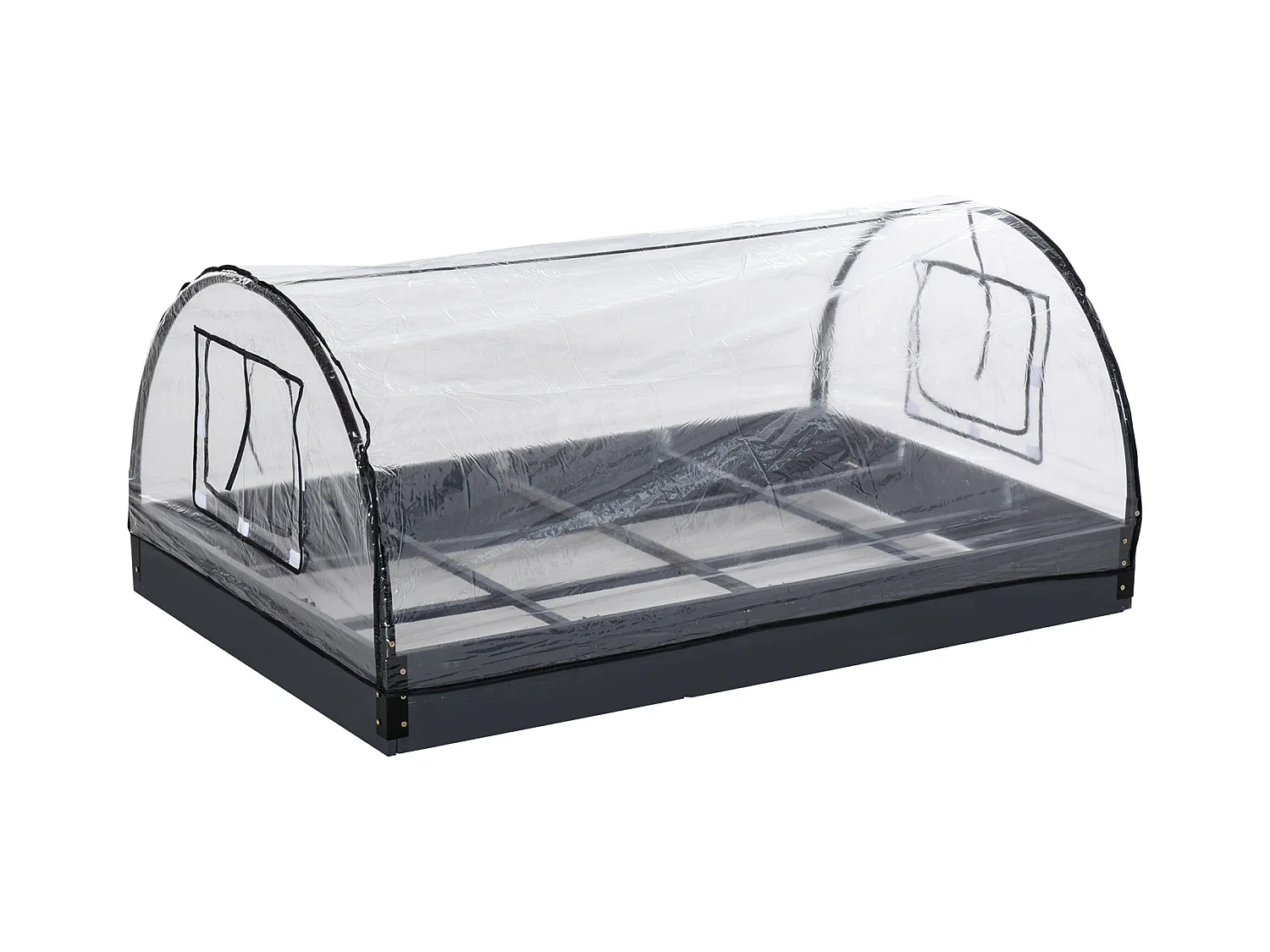 Mini-Gewächshaus mit Fenster und 12 Gitter PVC und Stahl Transparent (120x79x53 cm)