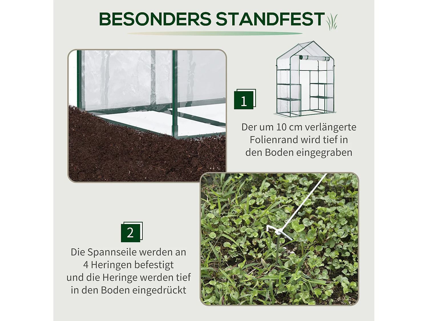 Tunnelkas met 6 planken, stalen frame, transparant (142x73x195cm)